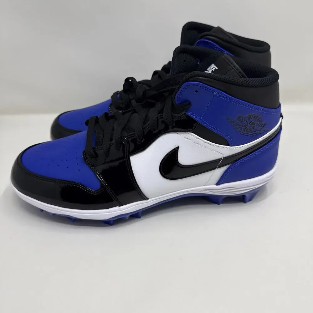 Nike Air Jordan 1 Mid TD Football Cleats Mens 12 FJ6805-401 Game Royal Blue